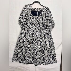 Polagram Blue  and White Midi Dress 1XL NWOT